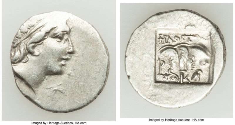 CARIAN ISLANDS. Rhodes. Ca. 88-84 BC. AR drachm (16mm, 2.46 gm, 12h). Choice VF....
