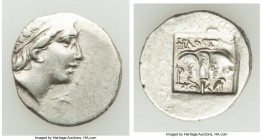 CARIAN ISLANDS. Rhodes. Ca. 88-84 BC. AR drachm (16mm, 2.46 gm, 12h). Choice VF. Plinthophoric standard, Philostratu(s), magistrate. Radiate head of H...