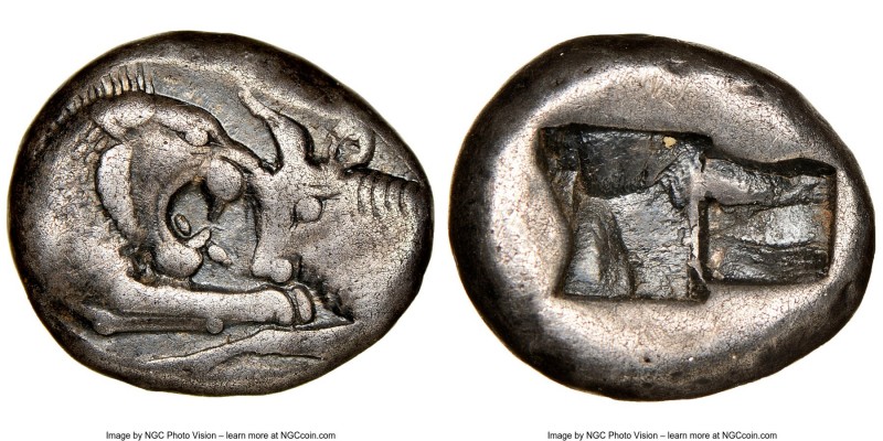 LYDIAN KINGDOM. Croesus (561-546 BC). AR half-stater or siglos (15mm). NGC VF. S...