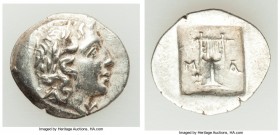 LYCIAN LEAGUE. Masicytes. Ca. 48-20 BC. AR hemidrachm (16mm, 1.98 gm, 11h). Choice XF. Series 1. Laureate head of Apollo right; Λ-Y below / M-A, citha...