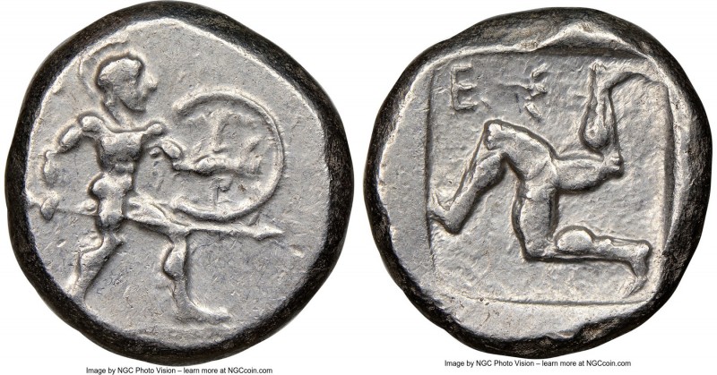 PAMPHYLIA. Aspendus. Ca. mid-5th century BC. AR stater (21mm, 11h). NGC XF. Helm...
