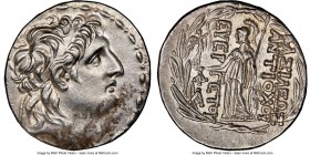 SELEUCID KINGDOM. Antiochus VII Euergetes (Sidetes) (138-129 BC). AR tetradrachm (28mm, 16.52 gm, 12h). NGC Choice AU 5/5 - 2/5, scuff. Posthumous iss...