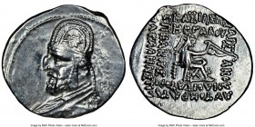 PARTHIAN KINGDOM. Mithradates III (ca. 87-80 BC). AR drachm (20mm, 12h). NGC XF. Ecbatana mint. Diademed bust of Mithradates III left, wearing tiara d...