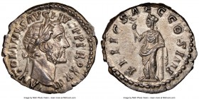 Antoninus Pius (AD 138-161). AR denarius (18mm, 3.30 gm, 6h). NGC MS 5/5 - 5/5. Rome, AD 159-160. ANTONINVS AVG PIVS P P TR P XXIII, laureate head of ...