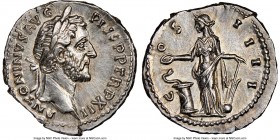 Antoninus Pius (AD 138-161). AR denarius (18mm, 3.39 gm, 6h).NGC MS 5/5 - 5/5. Rome, AD 148-149. ANTONINVS AVG PIVS P P TR P XII, laureate head of Ant...