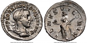 Gordian III (AD 238-244). AR denarius (20mm, 3.21 gm, 6h). NGC MS 5/5 - 4/5. Rome, summer AD 241. IMP GORDIANVS PIVS FEL AVG, laureate, draped and cui...
