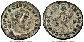 Diocletian (AD 284-305). BI follis or nummus (27mm, 9.76 gm, 6h). NGC MS 5/5 - 4/5, Silvering. Trier, 1st officina, AD 303-305. IMP DIOCLETIANVS AVG, ...