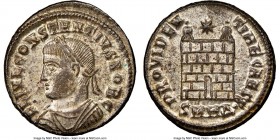 Constantius II, as Caesar (AD 337-361). AE3 or BI nummus (19mm, 3.92 gm, 5h). NGC MS 5/5 - 4/5, Silvering. Heraclea, 4th officina, AD 325-326. FL IVL ...
