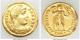 Valens, Eastern Roman Empire (AD 364-378). AV solidus (21mm, 4.44 gm, 6h). XF, graffiti. Nicomedia, 5th officina, 25 February AD 364-24 August AD 367....