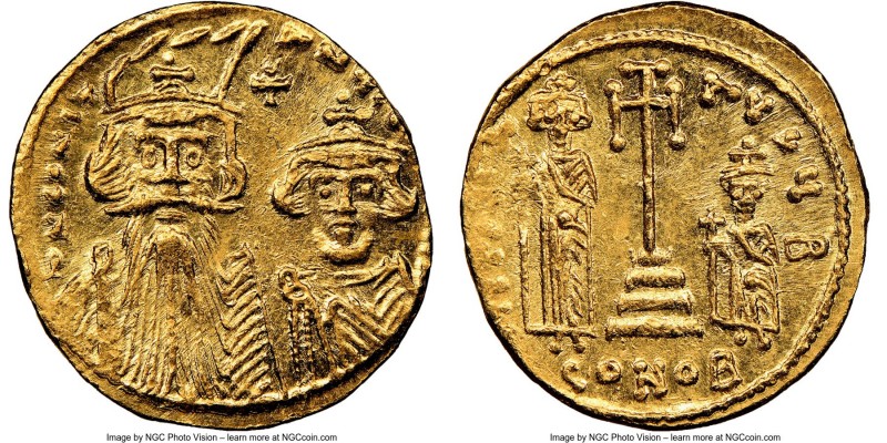 Constans II Pogonatus (AD 641-668), with Constantine IV, Heraclius and Tiberius....