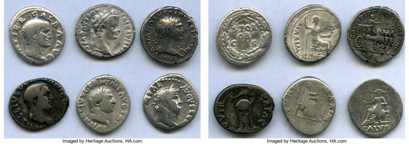 ANCIENT LOTS. Roman Imperial. Ca. AD 14-117. Lot of six (6) AR denarii. Fine-Abo...