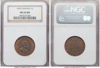 4-Piece Lot of Certified Assorted Cents, 1) Edward VII Cent 1902 - MS63 Red and Brown NGC, London mint, KM8 2) George V Cent 1911 - MS61 Brown NGC, Ot...