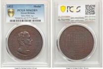 Sir Isaac Newton bronze "Calendar" Medal 1822 MS62 Brown PCGS, Mit-5984. Sold with Davisson's auction tag, Auction 7 (August 1996, Lot 377). 

HID09...