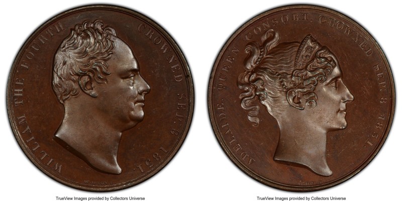 William IV bronzed Specimen "Coronation" Medal 1831 SP64 PCGS, Eimer-1251, BHM-1...