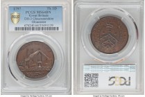 Gloucestershire. Gloucester copper Penny Token 1797 MS64 Brown PCGS, D&H-3. Sold with "Schwer Coins" (Felixstowe, Suffolk) envelope. 

HID0980124201...