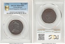 Hampshire. Portsmouth copper 1/2 Penny Token 1791 MS64 Brown PCGS, D&H-89. 

HID09801242017

© 2020 Heritage Auctions | All Rights Reserved