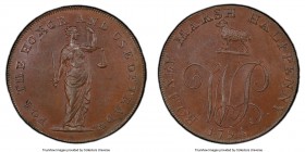 Kent. Dimchurch copper 1/2 Penny Token 1794 MS64 Brown PCGS, D&H-15. 

HID09801242017

© 2020 Heritage Auctions | All Rights Reserved