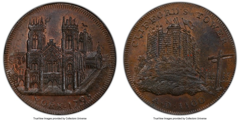 Yorkshire. York copper 1/2 Penny Token 1795 MS64 Brown PCGS, D&H-63d. 

HID098...