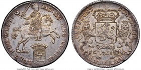 West Friesland. Provincial Ducaton 1761-Rooster AU58 NGC, KM127.2, Dav-1834. Lustrous and gently toned, with golden highlights embracing the devices. ...