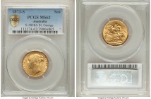 Victoria gold "St. George" Sovereign 1873-S MS62 PCGS, Sydney mint, KM7, S-3858A. The second from highest grade level assigned to this type by NGC or ...