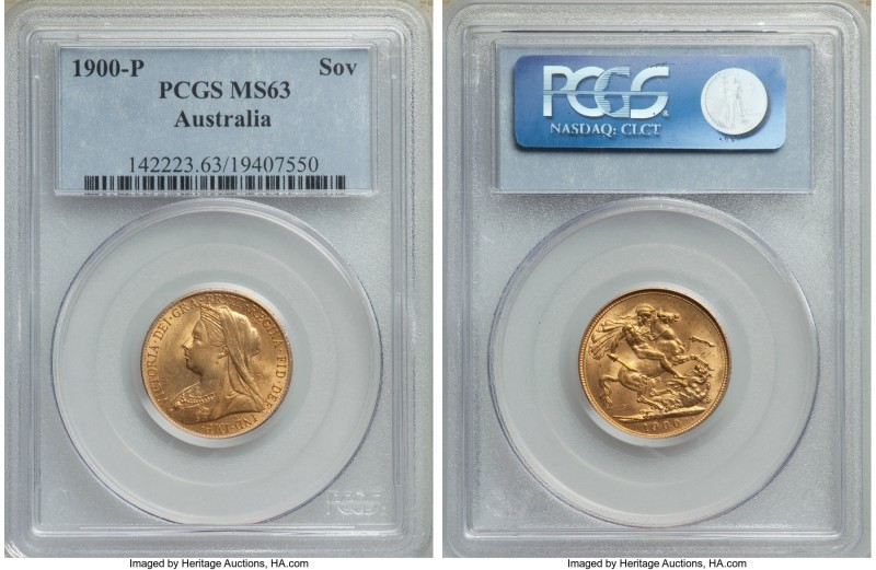 Victoria gold Sovereign 1900-P MS63 PCGS, Perth mint, KM13. A choice Mint State ...