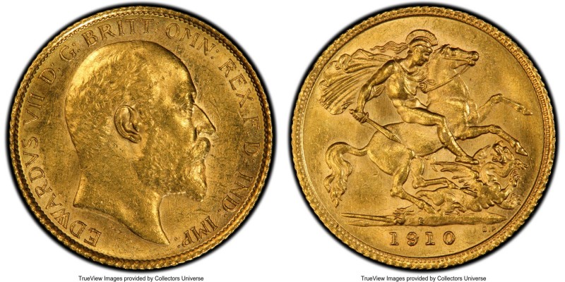 Edward VII gold 1/2 Sovereign 1910-S MS62 PCGS, Sydney mint, KM14. So bright as ...