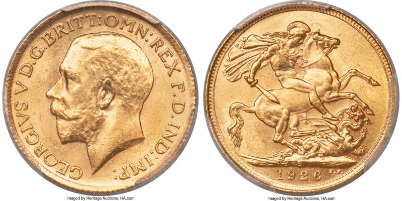 George V gold Sovereign 1926-S MS64 PCGS, Sydney mint, KM29, S-4003, Marsh-286 (...