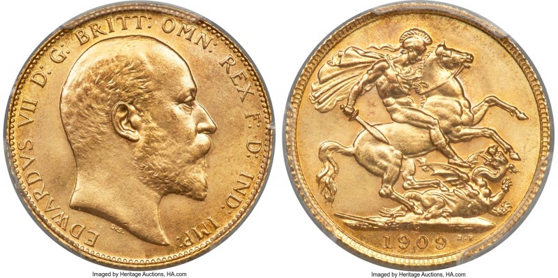 Edward VII gold Specimen Sovereign 1909-C SP65 PCGS, Ottawa mint, KM14. A famous...