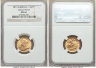 Victoria gold 1/2 Sovereign 1893 MS64 NGC, KM766. Veiled head. Boasting the strong satin luster usual for this later type, sharply struck and scarcely...