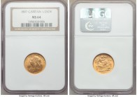 Victoria gold 1/2 Sovereign 1897 MS64 NGC, KM784. Unusually, the designs have been fully-struck up on this marvelous piece allowing a full appreciatio...