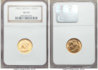 Victoria gold 1/2 Sovereign 1900 MS64 NGC, KM784. Scattered with contact marks yet without a hint of wear, the penultimate Half Sovereign of Victoria'...