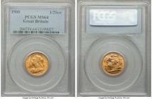 Victoria gold 1/2 Sovereign 1900 MS64 PCGS, KM784. Especially attractive for the type with vivid flame-orange tone atop lustrous fields. From the Cara...