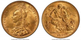 Victoria gold Sovereign 1890 MS64 PCGS, KM767, S-3866B. 2nd obverse. The joint finest graded for this year by either NGC or PCGS, a scintillating spec...