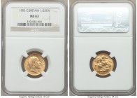 Edward VII gold 1/2 Sovereign 1903 MS63 NGC, KM804. A slight loss of detail to the highest points of the design, in all other respects a well-made and...