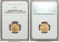 Edward VII gold 1/2 Sovereign 1904 MS63 NGC, KM804. Subdued luster yet with obviously original surfaces, Edward's portrait especially sharp for issue....