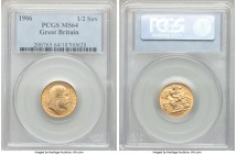 Edward VII gold 1/2 Sovereign 1906 MS64 PCGS, KM804. A sharp mustard-gold specimen with abundant mint luster. From the Caranett Collection of Sovereig...