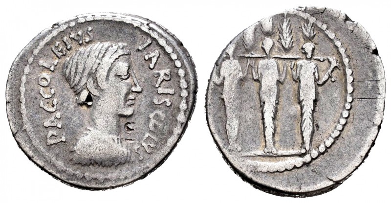 Accoleia. Denario. 43 a.C. Roma. (Ffc-90). (Craw-486/1). (Cal-62). Ag. 3,62 g. P...