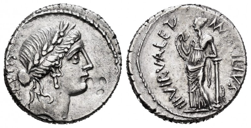 Acilia. Denario. 55 a.C. Roma. (Ffc-94). (Craw-442/1). (Cal-66). Anv.: Cabeza la...