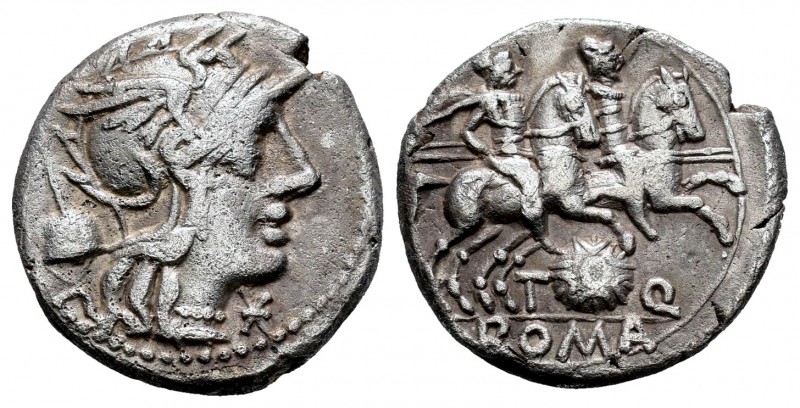 Quinctia. Denario. 126 a.C. Roma. (Ffc-1084). (Craw-167/1). (Cal-1227). Anv.: Ca...
