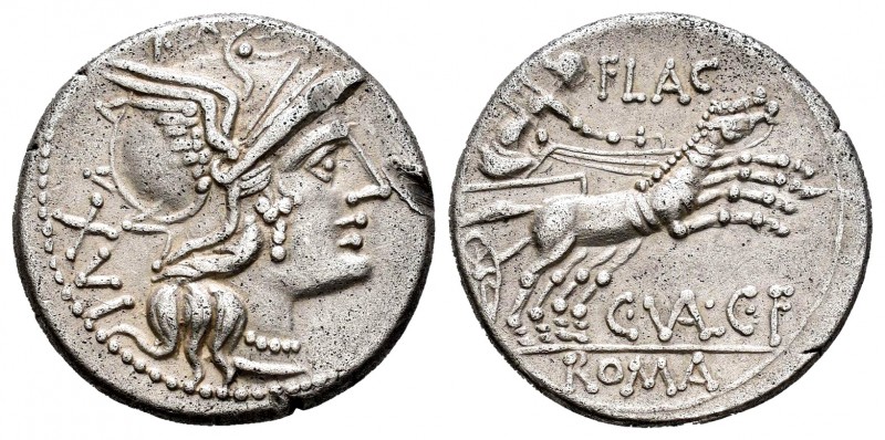 Valeria. Denario. 140 a.C. Roma. (Ffc-1164). (Craw-228/1). (Cal-1321). Anv.: Cab...