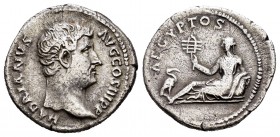 Adriano. Denario. 136 d.C. Roma. (Spink-3456). (Ric-297). Rev.: AEGYPTOS. Egipto reclinado a izquierda con sistrum, a sus pies ibis. Ag. 3,07 g. Escas...