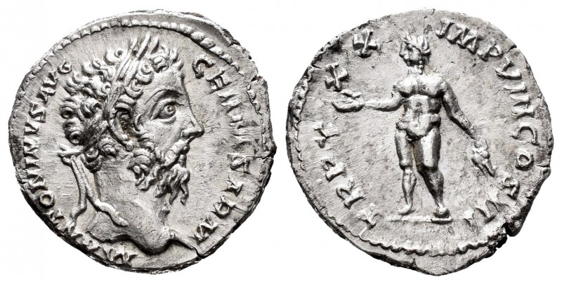 Marco Aurelio. Denario. 175-176 d.C. Roma. (Ric-353). Rev.: Genio en pie a izqui...