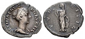Faustina Hija. Denario. 147-150 d.C. Roma. (Ric-507a). (Cohen-176). Rev.: PVDICITIA. Ag. 2,73 g. MBC. Est...45,00. // ENGLISH: Faustina Junior. Denari...