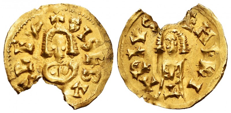 Sisebuto (612-621). Tremissis. Emérita (Mérida). (Cnv-258). (Pliego-284a). Au. 1...