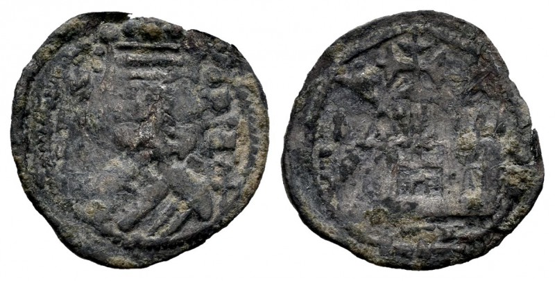 Reino de Castilla y León. Alfonso VIII (1158-1214). Óbolo. (Bautista-323). Ve. 0...