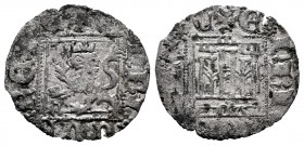 Reino de Castilla y León. Enrique II (1368-1379). Novén. Zamora. (Bautista-676). Ve. 0,63 g. Con CA debajo del castillo y C delante del león. MBC-. Es...