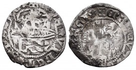 Reino de Castilla y León. Enrique IV (1454-1474). 1/2 real. Segovia. (Bautista-930). Ag. 1,27 g. Acueducto bajo el cuartelado. Golpes. Rara. BC+. Est....