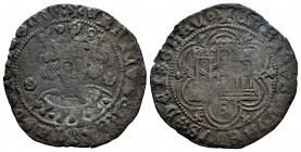 Reino de Castilla y León. Enrique IV (1454-1474). Cuartillo. Sevilla. (Bautista-1023.7). Ve. 2,39 g. Con S bajo el castillo y adornos florales a los l...