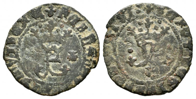 Fernando e Isabel (1474-1504). Blanca. Coruña. (Cal 2019-tipo 2). Anv.: F y vene...