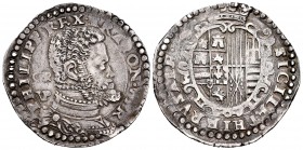 Felipe II (1556-1598). 1/2 ducado. Nápoles. GR/VP. (Vti-355). (Mir-171/2). Ag. 14,82 g. MBC. Est...300,00. // ENGLISH: Philip II (1556-1598). 1/2 duca...